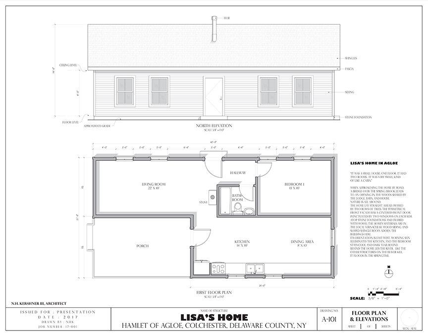 Agloe, NY New York Paper Towns Lisa's Home Architectural Drawing, #1